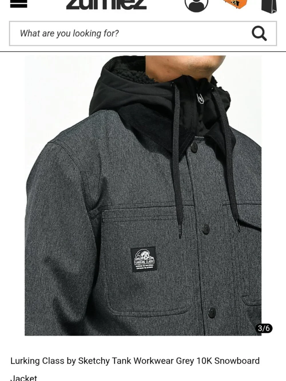 LURKING CLASS workwear gray 10K snowboard jacket Brand new. never worn